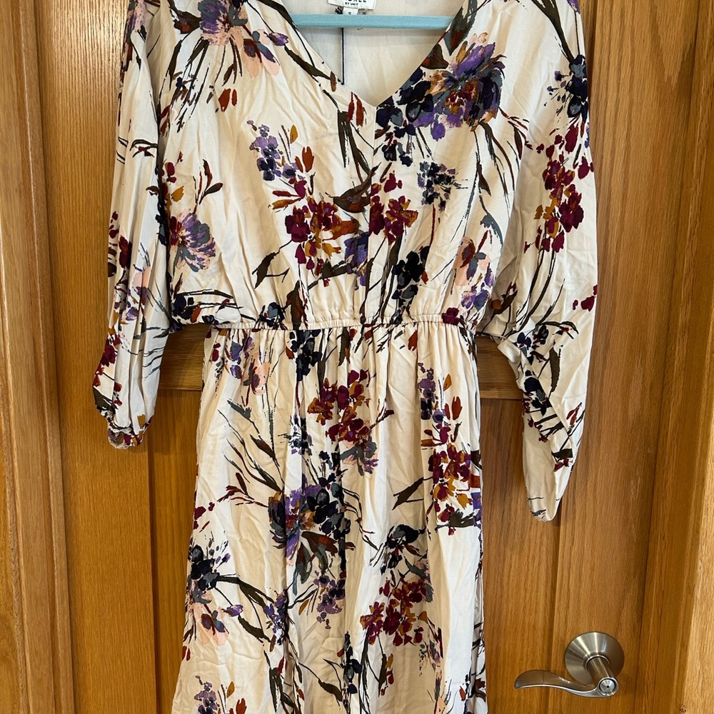 Andrée by Unit Cream and Floral Midi Dress